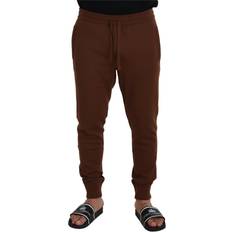 Cashmere Bukser Dolce & Gabbana Brown Cashmere Men Drawstring Jogger Pants IT56