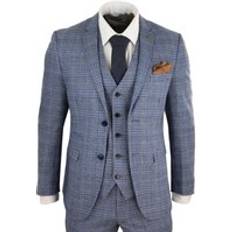 Paul Andrew Mens Piece Blue Grey Tweed Check Vintage Suit