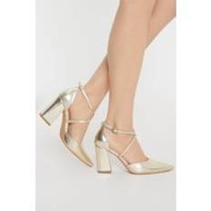 Coast Treat Block Heel Cross Strap Champagne