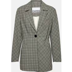 Gray - Women Blazers Ganni Checked blazer grey