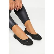 Yours Wide Diamante Ballerina Black, Black, E, Women