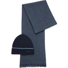 HUGO BOSS Azul Bufandas HUGO BOSS Mind Beanie And Scarf Gift Set - Navy