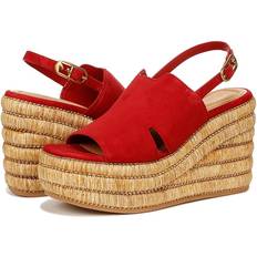 Synthetic Leather Espadrilles Franco Sarto Shoes Tamryn Platform Espadrille Sandals Cherry Red Suede Open Toe, Slingback, Wedge Heels Cherry Red Suede