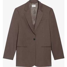 Viscosa Chaquetas Claudie Pierlot Veste Tailleur Marron Glacé