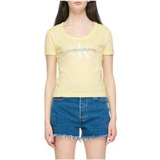 Calvin Klein Geel Kleding Calvin Klein Vegetable Dye Monogram T-shirt - Te Yellow