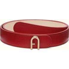 Red Belts Furla Flow Reversible Belt Rosso Veneziano Red Textured Leather Woman