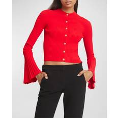 Rood - Vrouw Vesten Balmain Pleated knit cardigan red