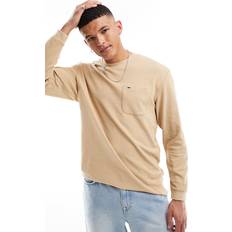 Tommy Jeans Essential Relaxed Fit Waffel-Langarmshirt TAWNY SAND