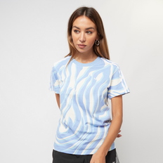 Cebra Camisetas adidas Originals Damen Women Abstract Allover Animal Print T-Shirts Blau