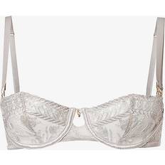 Silver Bras Aubade Womens Platinum Magnetic Spell Floral-embroidered Lace bra