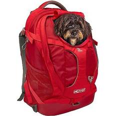 Kurgo Small G-Train Backpack Dog and Cat Carrier Black in Red