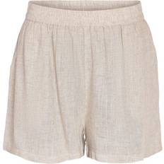 Dame - Naturfarvet Shorts Noisy May Hørblanding Shorts Beige