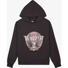 Sweaters The Kooples Carbon Grey Hoodie With Rock Eagle Serigraphy CARBONE