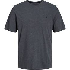 6XL T-shirts Jack & Jones T-Shirt mit Logo-Stickerei dunkelgrau