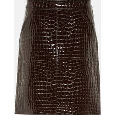 Tom Ford Nederdele Tom Ford Croc Print Leather Mini Skirt - Brown