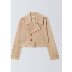 Good American Outerwear Good American Chino Gaberdine Cropped Trench Jacket Beige