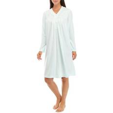 Green Nightgowns Miss Elaine Women's Embroidered Short Nightgown Mint