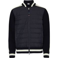 Moncler Contrast Rib Padded Cardigan Navy