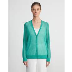 Silk Cardigans Lafayette 148 New York V-Neck Silk-Blend Cardigan