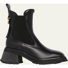 Moncler Støvler Moncler Black Gigi Leather Boots 999 Black IT