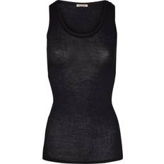 American Vintage Round Collar Tank top Kvinde Tanktoppe Slim Fit Bomuld hos Magasin Sort