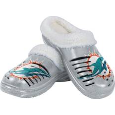 Slippers & Sandals Foco Miami Dolphins Womens Sherpa Lined Glitter Clog