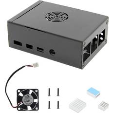 P100 Metal Case Protective Shell + Cooling Fan + 3 Heatsink DIY Kit for Raspberry Pi 4B Only