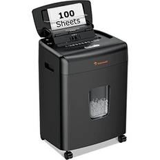 Bonsaii 100-Sheet Auto Feed Paper Shredder for Office, 30 Mins Micro Cut Heavy Duty Paper Shredder, Manual 10-Sheet Home Office Credit Card Shredder