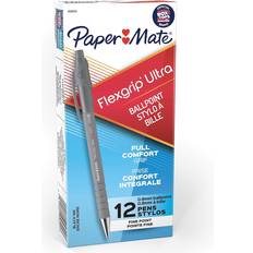 Paper Mate FlexGrip Ultra Retractable Ballpoint Pens Fine Point Black 12-pack