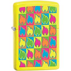 Lighters Zippo Zippo Boxed Flames Pocket Lighter, Neon Yellow