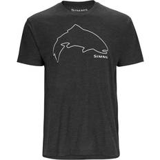 Simms Overdele Simms Trout Outline Short-Sleeve T-Shirt for Men Charcoal Heather