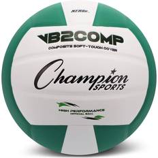 Volleyball Champion Sports Champion Sports VB Pro Comp Series Indoor Volleyball, Official Size Durable, Soft-Touch Volleyballs with Composite Synthetic Leather Cover Premium Volleyball Equipment and Gear Green/White