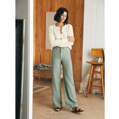 Yellow Pants Faherty Faherty Women's Stretch Terry Harbor Pants Coastal Sage, 24, Cotton/Lyocell/Viscose