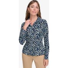 Tommy Hilfiger Women Blouses Tommy Hilfiger Women's Printed Button-Front Blouse Midnight Multi