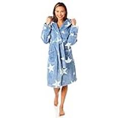 Light & Shade Star Print Super Cosy Robe Blue