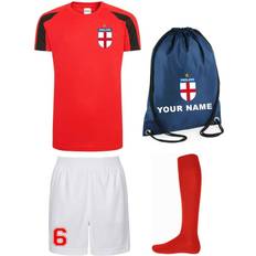 12-13 Years Personalised Kids England Style Away Football Kit Shirt Shorts Socks & Bag