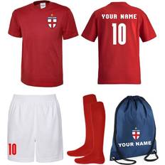 12-13 Years Personalised Kids England Style Away Youth Football Kit Shirt Shorts Socks & Bag