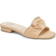 41 ½ Sandalias de tacón Dolce Vita Women's Alumni Ruffled Block-Heel Slide Sandals Natural Raffia