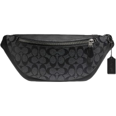 Coach Warren Belt Bag In Signature Canvas - Gunmetal/Charcoal/Black