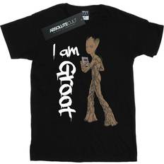 Boyfriend T-shirts Marvel Avengers Infinity War Graffiti Groot Cotton Boyfriend T-Shirt Black