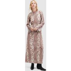 AllSaints Long Dresses AllSaints Susannah Cascade Maxi Dress, Clay Pink/Multi