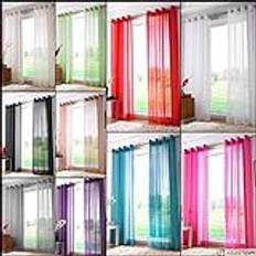 White Eyelet Ring Top Voile Curtain Panel 59x54