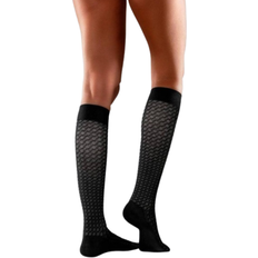 Cotton Knee Socks - Black/Grey