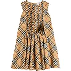 Burberry Kid's Check Stretch Cotton Dress - Archive Beige (80784061)