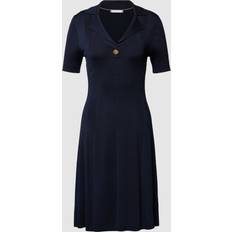 Tommy Hilfiger XXS Dresses Tommy Hilfiger Ribbed Polo Fit And Flare Sweater Dress DESERT SKY