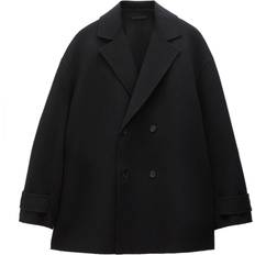 Filippa K Double-Breasted Wool Cashmere Coat - Black