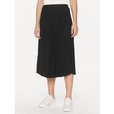 Tommy Hilfiger Black Skirts Tommy Hilfiger Logo Waistband Pleated Midi Skirt BLACK