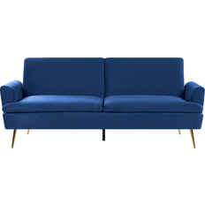 Gold Sofas Beliani Vettre Navy Blue Sofa 210cm 3 Seater