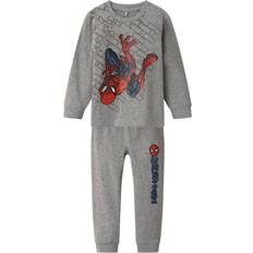 Marvel Pyjamasar Barnkläder Name It Spiderman Night Set - Grey Melange (13223944)