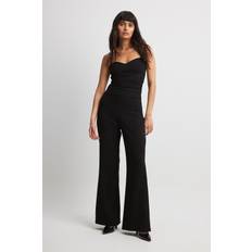 NA-KD Structured Flared High Waist Suit Pants - Black